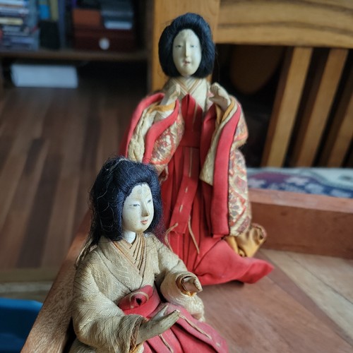 Antike Hina Matsuri Puppen Taishi Japanisch - Hof Damen Holz Porzellan Handarbeit - Bild 11 von 11