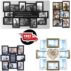 Picture Frame Plastic Large Black Family Collage Wall Hanging 10 Photos Display Picture Frame Plastic Large Black Family Collage Wall Hanging 10 Photos Display