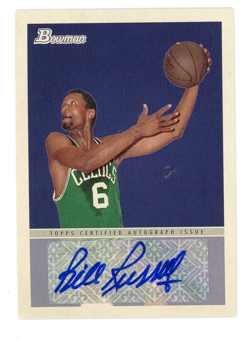 その他 topps bowman Bill Russell auto card 2009-10 Topps Bowman HOF Bill Russell Signed Patch Auto