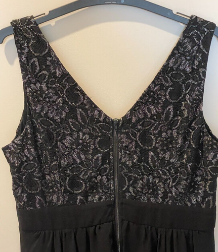 Ladies size 12 lined Black sparkly silver torso formal dress crossroads 0863 - Picture 5 of 5
