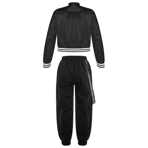 Girls Hip-Hop Street Dance Clothes Set Jacket Tops with Jogger Pants Outfits - Picture 16 of 33
