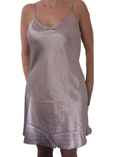 SATIN KURZES CHEMISE NACHTHEMD NACHTHEMD SLIP VERSCHIEDENE FARBEN DRUCKE - Bild 21 von 38