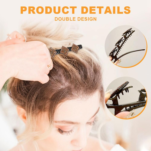 Women'S Braided Hair Clips, 2025 New Sparkling Crystal Stone Hair Clips, Short D - Picture 3 of 6