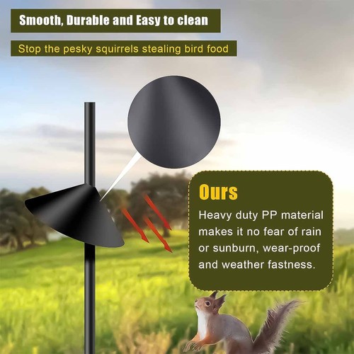 16" Wide Wrap Around Squirrel Baffle Protects Bird Feeder from Raccoon Squirrel - Picture 6 of 9