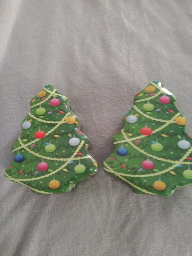 2 Christmas Tree Shaped Cookie/Candy Tins - Bild 1 von 7
