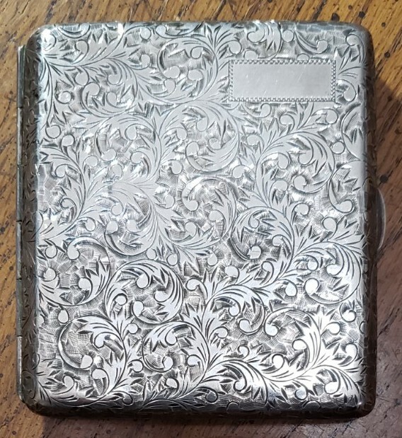 Sterling Silver .950 Cigarette Case Vintage Engraved
