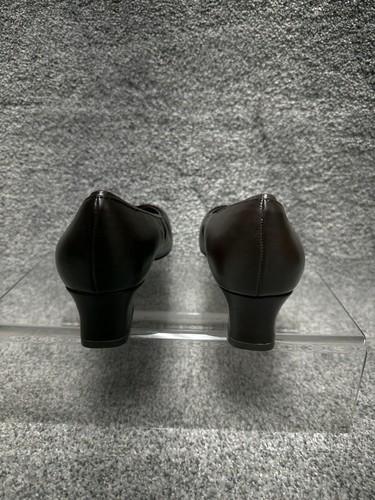 Soft Style Hush Puppies Pumps Sz 8 90s Y2K Dark Academia Square Chunky Heel - Picture 6 of 11