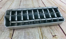 Vintage unbranded Metal Aluminum slice Ice Cube Tray roll away