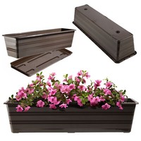 Kadax Blumenkasten Mit Untersetzer, Braun, 60 Cm