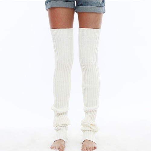 Damen Strick lange Socken Strumpf Strümpfe oberschenkelhoch ohne Fuß warm Yoga Sportbekleidung - Bild 14 von 20