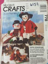 McCalls Crafts 6157 Pattern Winter Wonderland Snowman Gingerbread Christmas FF