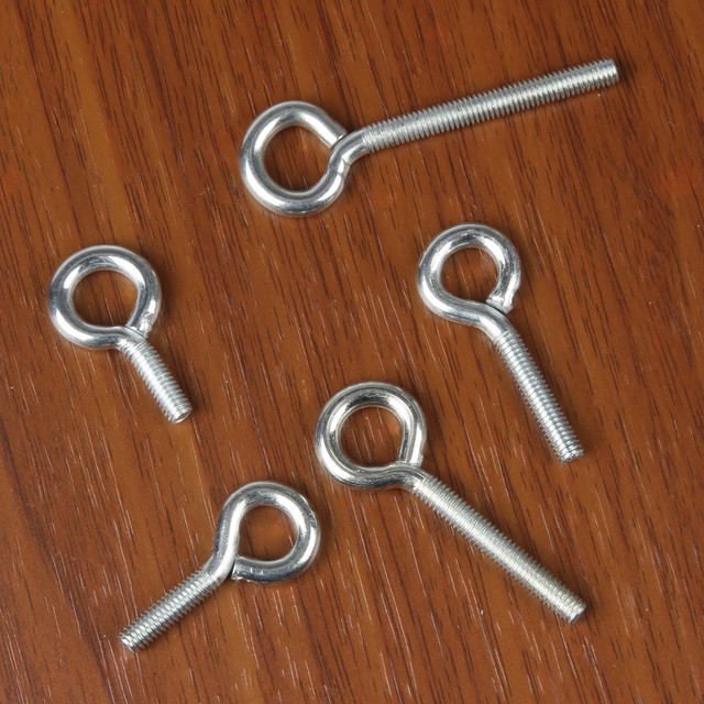 4mm(M4) Galvanised Lifting Eye Bolts Hooks Eyelets Threaded Machine