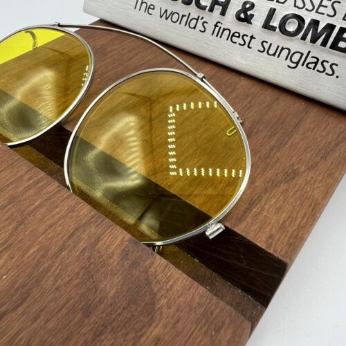 Clip redondo amarillo plateado vintage Ray Ban Bausch & Lomb B&L con estuche 48 mm EE. UU. - Imagen 11 de 11