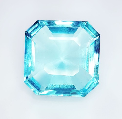 Gema de corte octágono certificada aguamarina piedra preciosa suelta transparente azul 55+ quilates W564 - Imagen 9 de 12