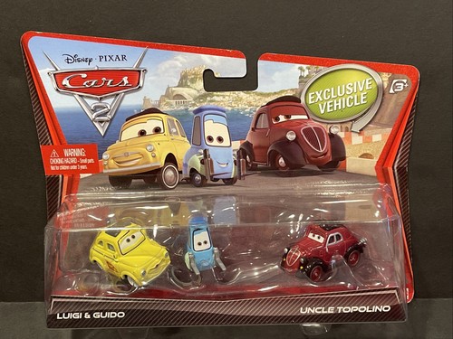 NEW Disney Pixar Cars 2 Luigi, Guido & Uncle Topolino (Exclusive) 3 Pack