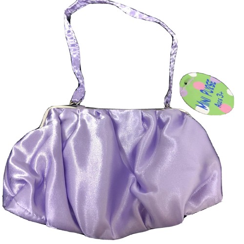 Purple Lavender Satin Mini Purse Pocketbook Girls Toddler Sunday Easter Small - Picture 3 of 3