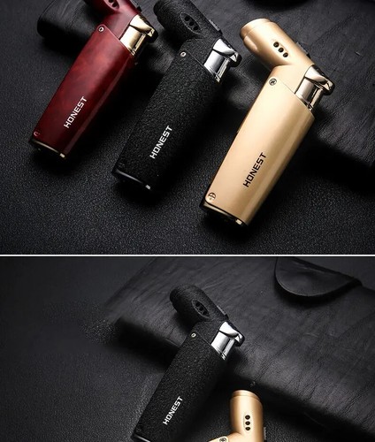 Metal Windproof Lighter Outdoor Torch Jet Flame Butane Cigar Cigarett Refillable - Bild 20 von 29