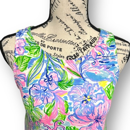 Vestido Lilly Pulitzer XS Kristen Swing Multicolor Lilly Loves Hawaii Floral Nuevo sin Etiquetas - Imagen 8 de 11