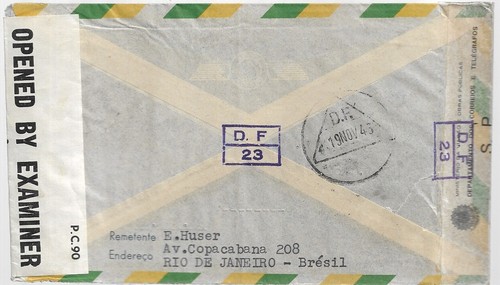 BRAZIL 1943 CENSORED COVER FROM RIO TO STAMFORD USA MY REF 6057 - Imagen 2 de 2