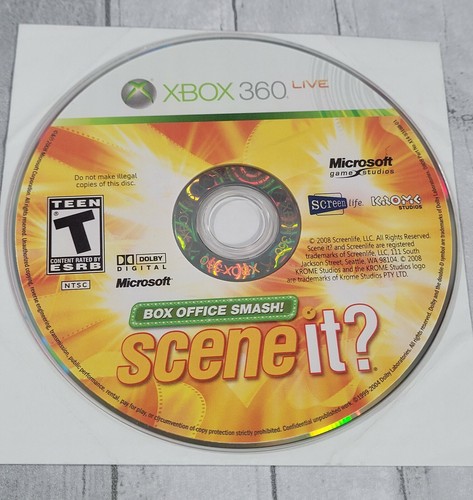 Scene It: Box Office Smash (Microsoft Xbox 360, 2008) Disc Only  - Picture 1 of 2