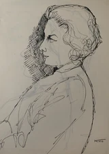 The Japanese Painter Hajime Kato (1925-2000) PORTRAIT OF A YOUNG WOMAN 1960 (374)