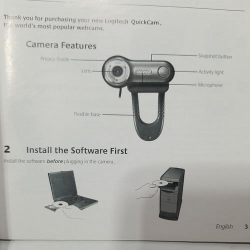 Logitech Quickcam Fusion USB Webcam, Built in Mic, 1.3 Megapixel - Picture 6 of 14