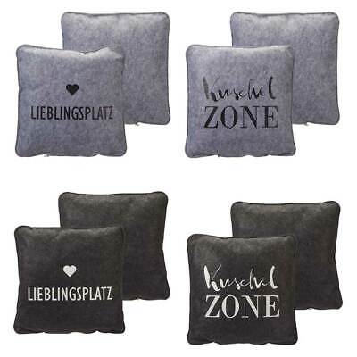 Graue Dekokissen Aus Filz Kuschelzone Oder Lieblingsplatz Sofa Chillen Geschenk Ebay