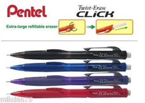 PENTEL Click Mechanical Pencil Side Click Button 0.5 Japan Eraser Twist-Erase - Picture 5 of 7