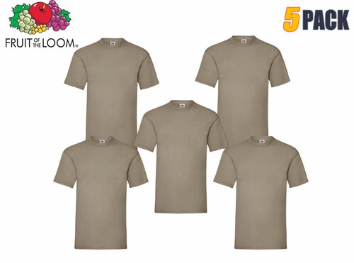 Fruit of the Loom T shirt Short Sleeve 5 Pack Plain tshirt 100% Cotton Top Tee - Picture 26 of 31