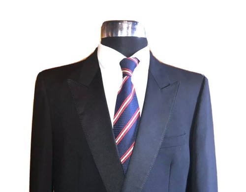 VITALE BARBERIS CANONICO Smoking Sakko Gr.48, Zweireiher schwarz, Mohair & Wolle - Bild 15 von 24