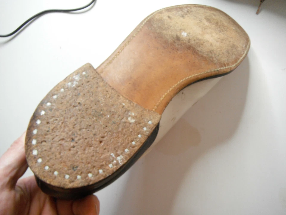 Zapatos patrióticos vintage de cuero raro Nunn Bush ROJOS blancos y azules talla 10 Foto 3 de 4