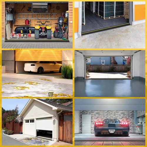 242cm/8ft Universal Seal Garage Door Floor Threshold Black Rubber Safety Strip - Picture 14 of 15