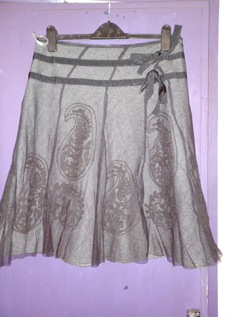 ESSENTIEL ANTWERP TWEED LACE LAYERED WOOL MIX SKIRT SIZE 40 - Main Image