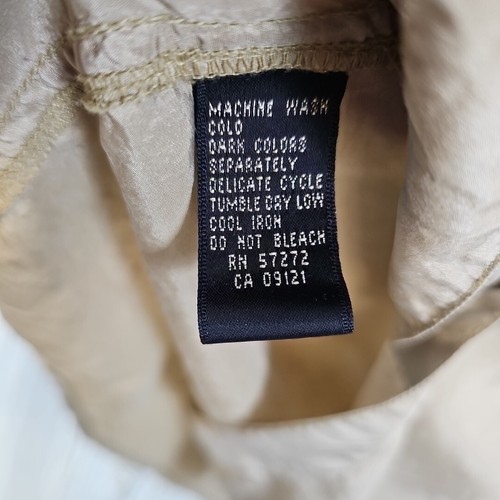 Perry Ellis Shirt Men's M Beige 100% Silk Pocket Short Sleeve Lightweight Button - Picture 7 of 7