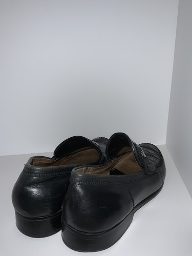 Mocasines de piel de cocodrilo genuino negros vintage para hombre David Eden talla 7,5 - Imagen 3 de 4