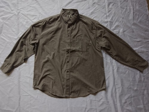 Bill Blass Signature Langarmhemd braun kariert XL. Faltenfrei
