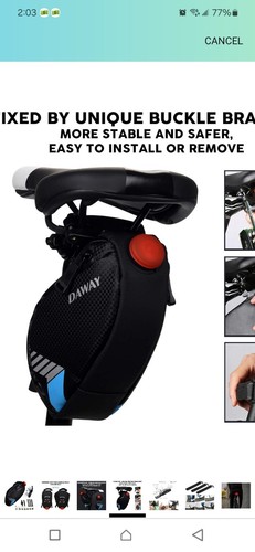 Bolsa de sillín de bicicleta con luz trasera accesorios de bicicleta con juego de herramientas Daway A36 - Imagen 4 de 9