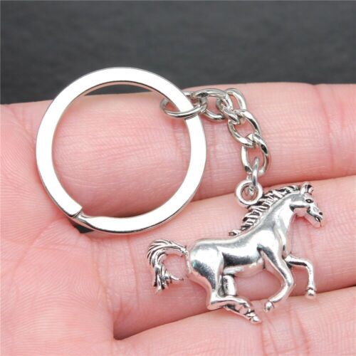 10 sets Tibetan Silver Charms Horse LUCKY KeyChains DIY C15315 - Picture 3 of 3