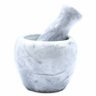Pestle and Mortar Set Marble Solid marble Spice Herb Grinder Crusher 10cm Grey