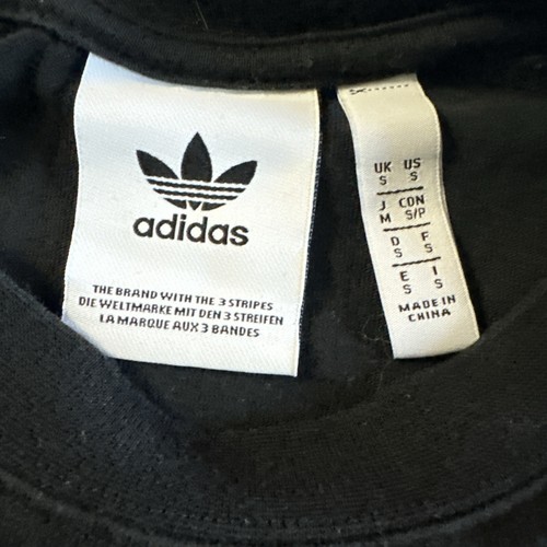 Adidas T Shirt Men’s Small Black White Striped Long Sleeve Crew Neck Casual - Picture 4 of 9