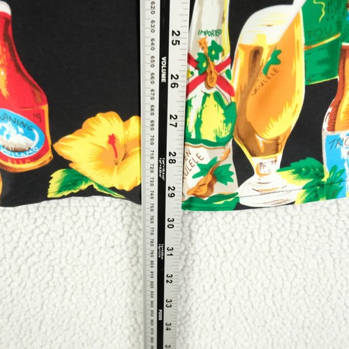 Vintage Point Zero Shirt Mens Small Black Camp Hawaiian Beer Floral Summer Y2K - Picture 5 of 9