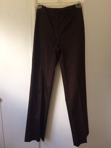 ANTONIO MELANI BROWN PINK STITCH DETAIL SZ 0 BOOT CUT FLARE PANTS - Picture 7 of 9