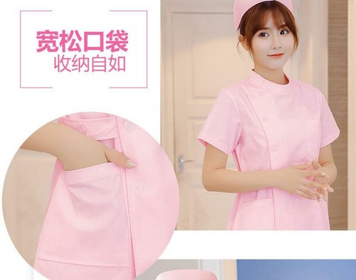 Women Nurse Uniforms Doctor Medical Beautician Lab Work clothes Short Coat - Picture 3 of 10