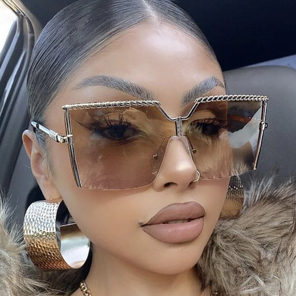 Fashion Oversized XXL Square Sunglasses Women Outdoor Driving