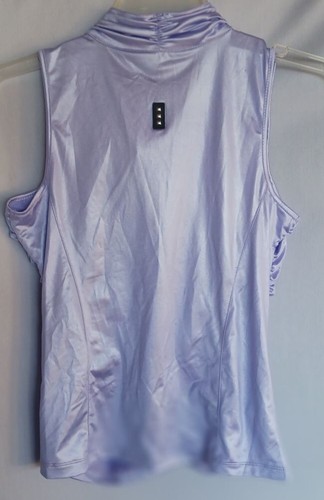 Jamie Sadock Purple Ruched Zip Front Sleeveless Golf Top Size S NWT $74 - Picture 3 of 4