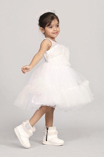 Toddler Girl Ruffle Tulle Party Dress Birthday Wedding Special Occasion Outfit - Picture 6 of 13