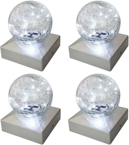 Outdoor solar lighting dome lamp, suitable for 4x4 size, white 4-piece set - Picture 3 of 11