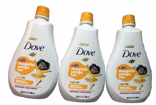 3 Bottles Dove I Am Thoughtful Caring Fun Kids Care Bubble Bath Coconut Cookie - Picture 1 of 8