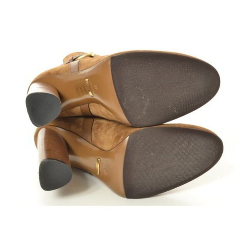 Stivali Gucci cinturino tacco scamosciato marrone EU40 US9 Giappone F/S USATI - Foto 6 di 24