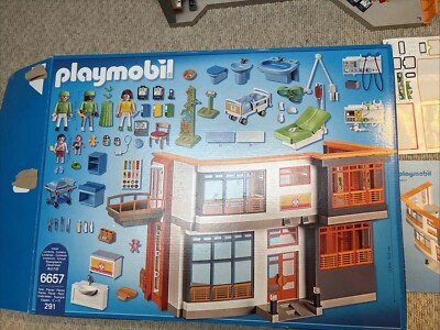 Playmobil 6657 Furnished Children's Hospital Toy Set Box/Manual/screwdriver  Tool